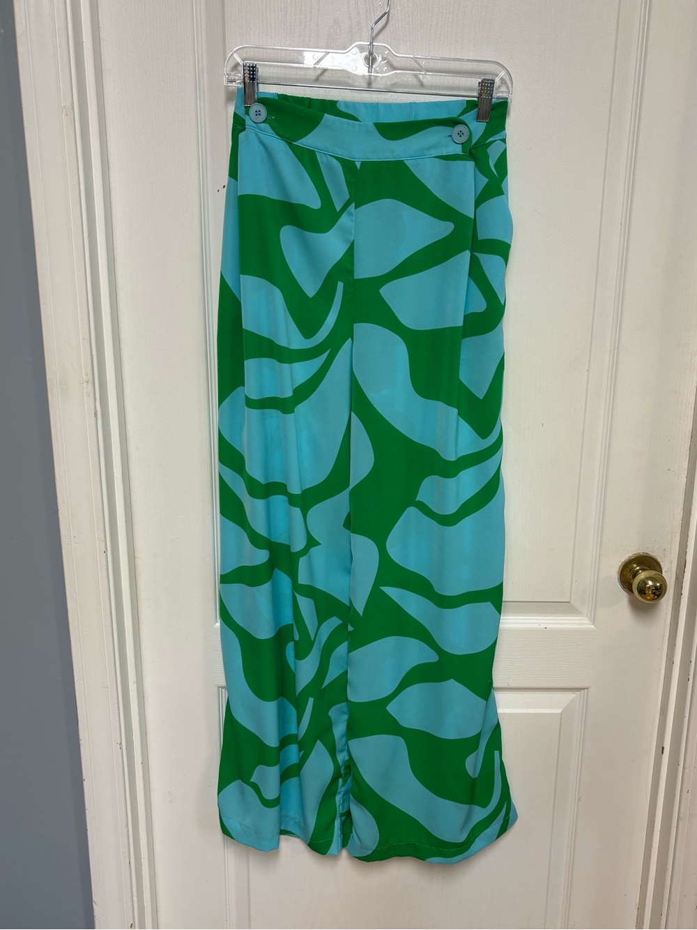 Milk & Honey Green and Blue Wide-Leg palazzo Pants size Small - Picture 5 of 5